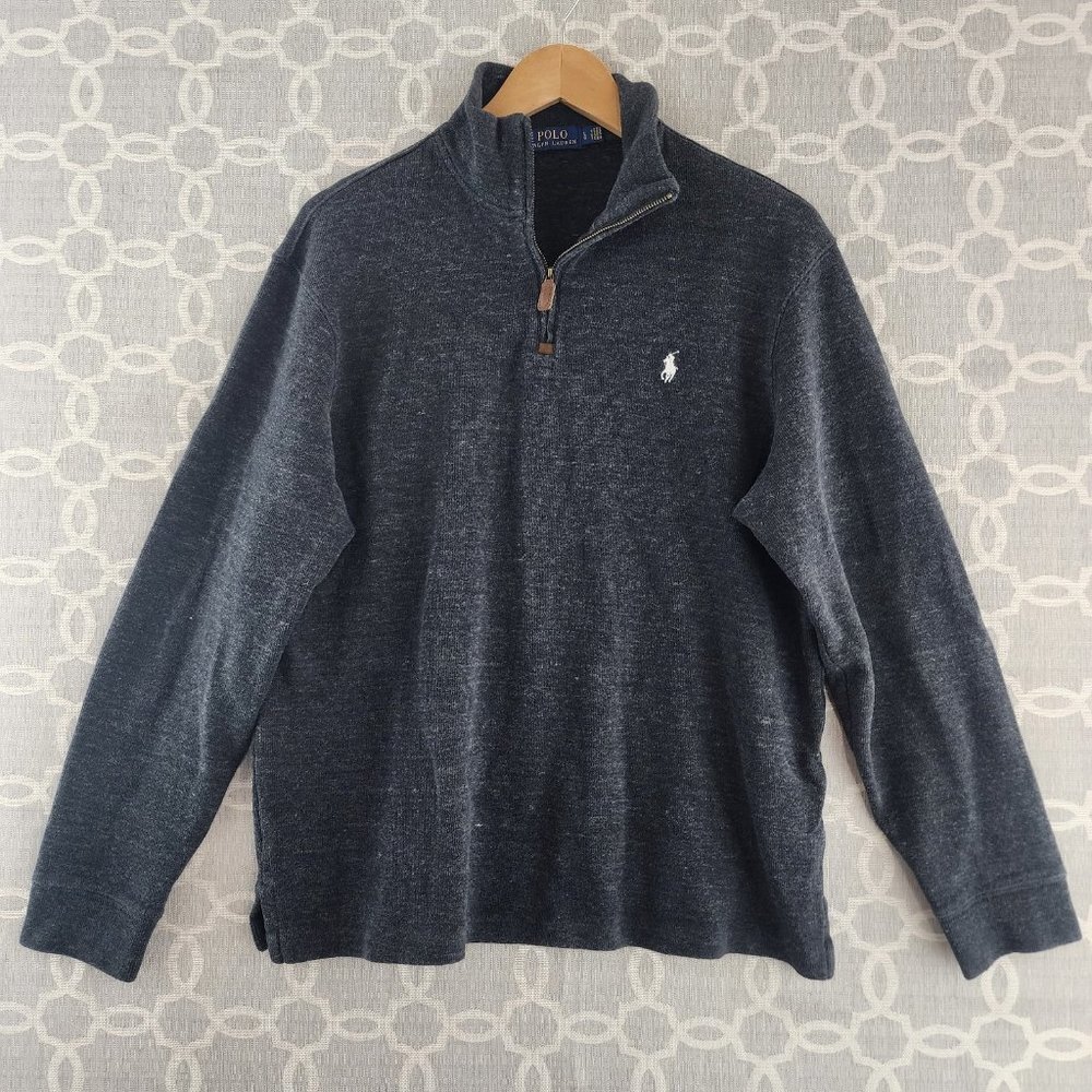 Polo by Ralph Lauren Zip up Mock Neck Pull Over Men's Sweatshirt L